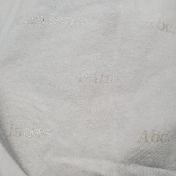 HTF NEW ADVISORY BOARD CRYSTALS Abc Crew Neck Long Sleeve Glitter-Print Tshirt - Picture 7 of 16